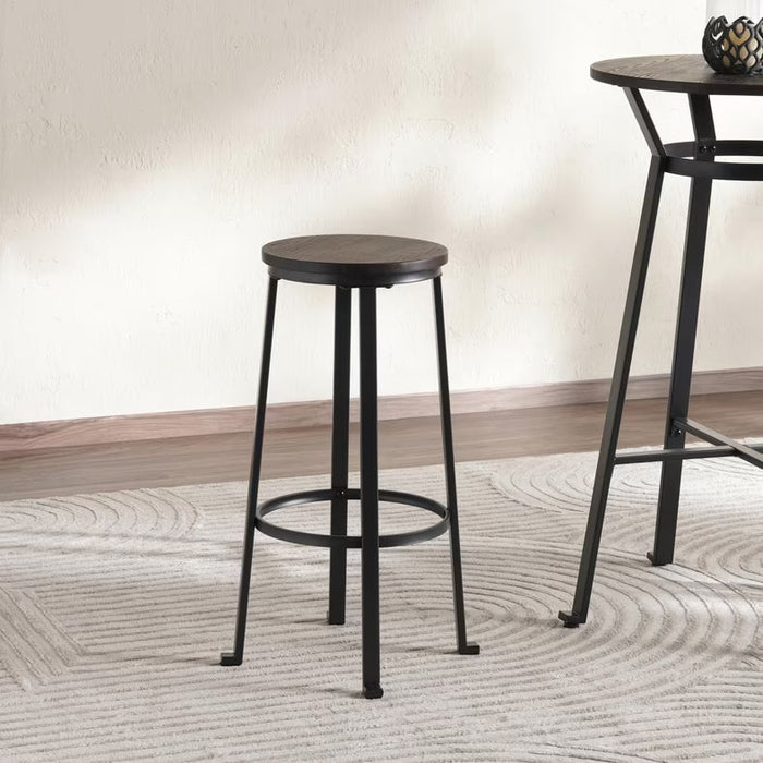 Neklan Bar Stool Wood - Dark Brown Pan Home