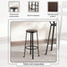 Neklan Bar Stool Wood - Dark Brown Pan Home