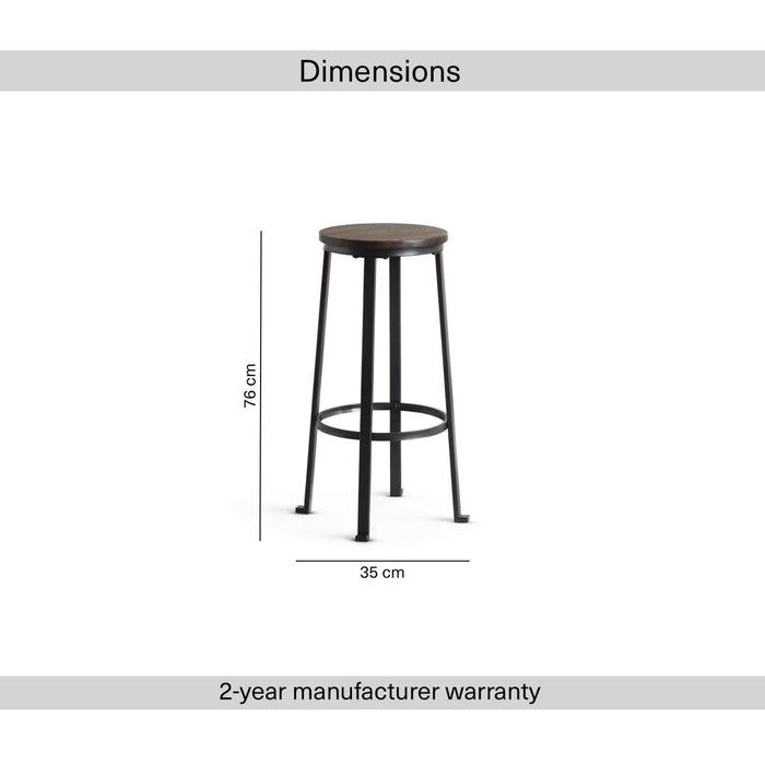 Neklan Bar Stool Wood - Dark Brown Pan Home