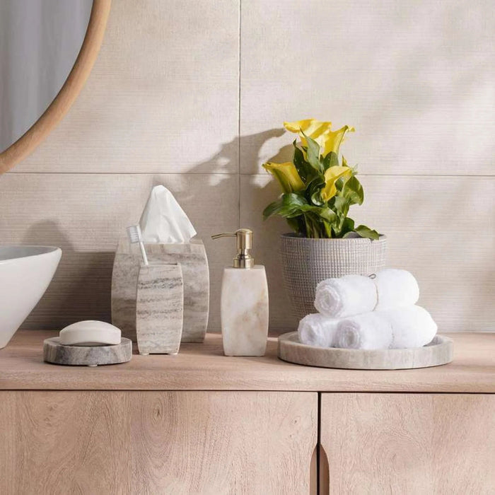 Neo  Marbel Tumbler 7.5X7.5X12Cm - Beige Pan Home