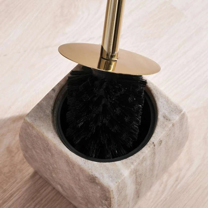 Neo Marble Toilet Brush Holder  11.5X11.5X39Cm - Beige Pan Home