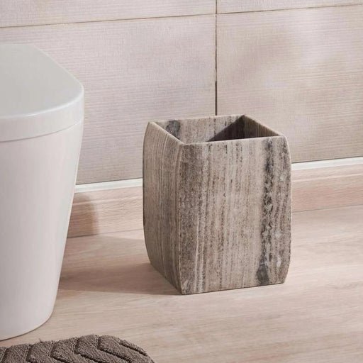 Neo Marble Waste  Bin 20.5X20.5X25.5Cm - Beige Pan Home