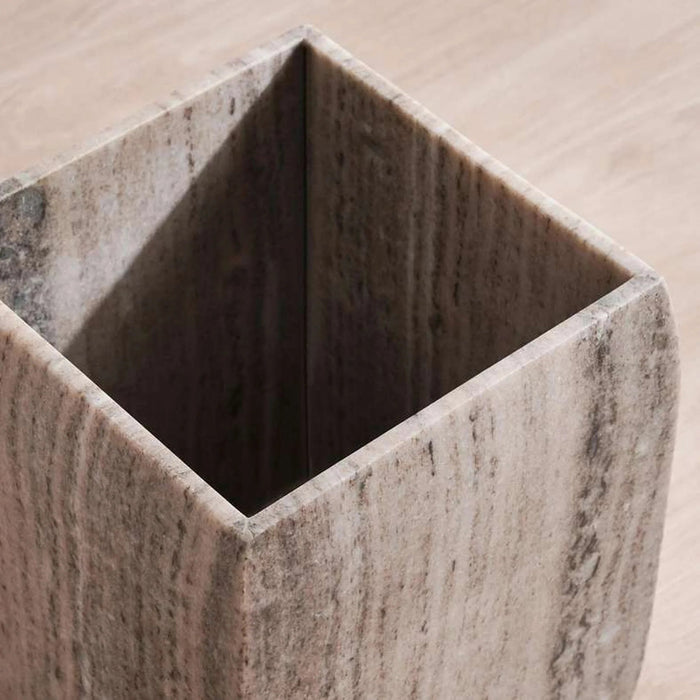Neo Marble Waste  Bin 20.5X20.5X25.5Cm - Beige Pan Home