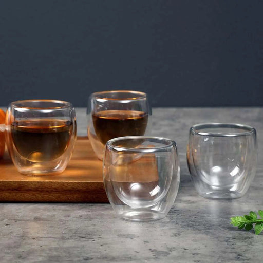 Neoflam Boro Double Wall S/4 Glass Clear 80Ml Pan Home
