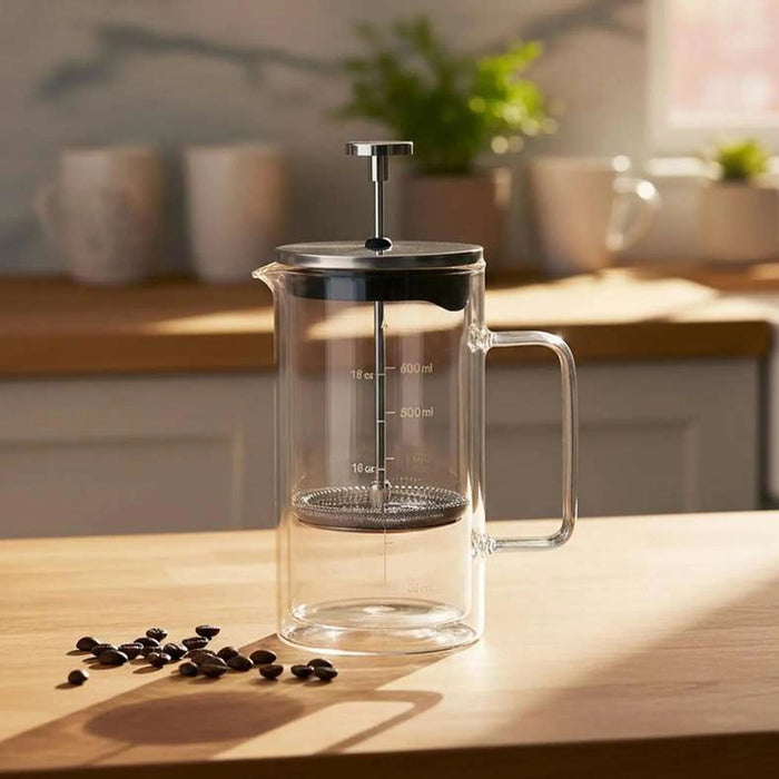 Neoflam Borosilicate Double Wall Coffee Maker 600Ml -Clear Pan Home