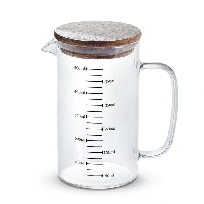 Neoflam Borosilicate Glass Measuring Mug With Lid 1L -Clear Pan Home