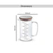 Neoflam Borosilicate Glass Measuring Mug With Lid 1L -Clear Pan Home