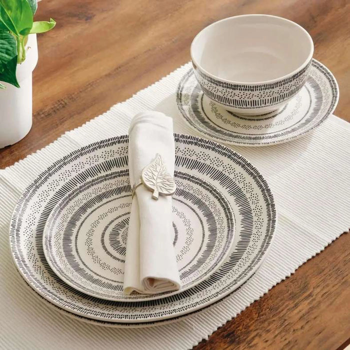 Nero 12-Piece Porcelain Dinner Set - Black