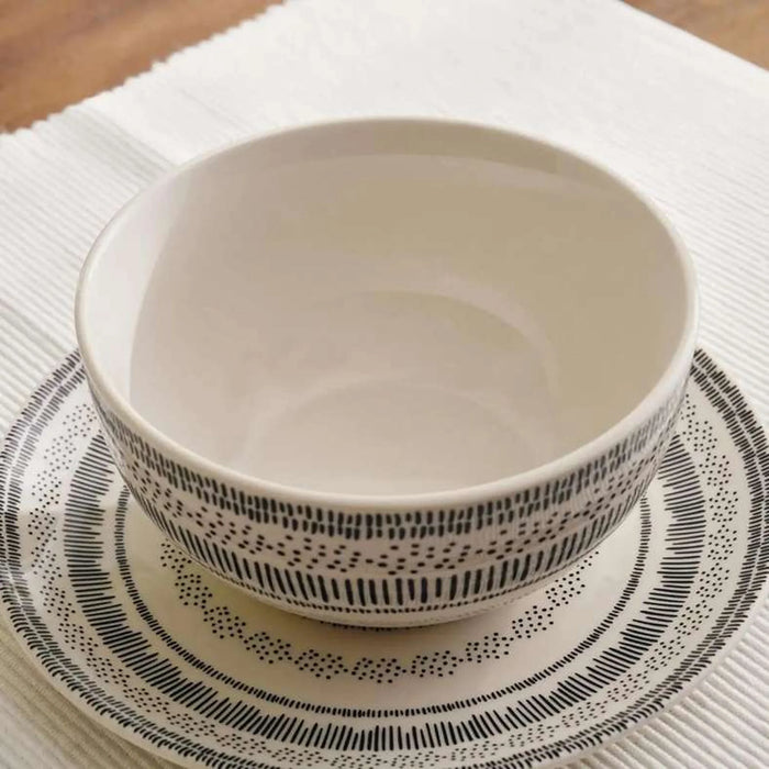 Nero 12-Piece Porcelain Dinner Set - Black