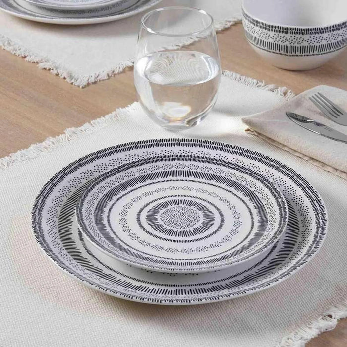 Nero 12-Piece Porcelain Dinner Set - Black