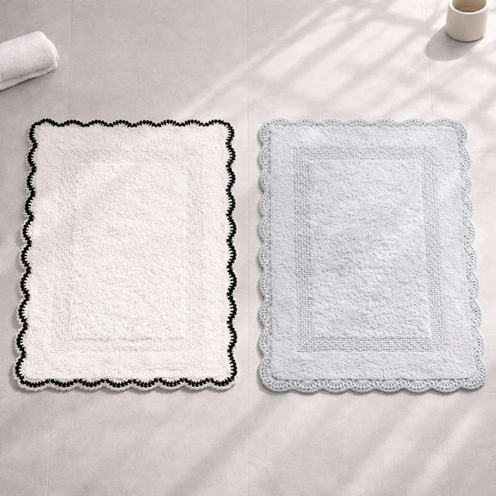 Nest Crochet Reversible Cotton Bathmat 60X90Cm - Ivory