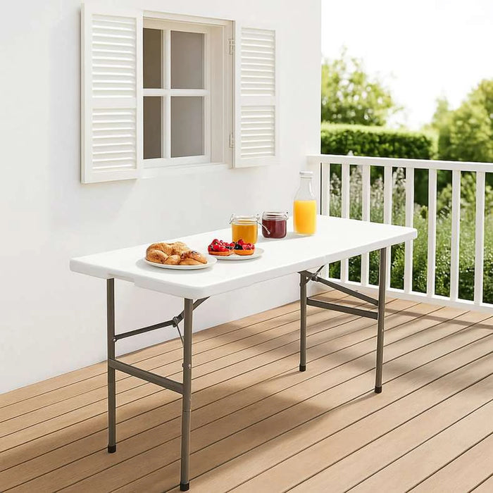 Newskai Outdoor Lasting 4 Foot Folding In Half Table - White
