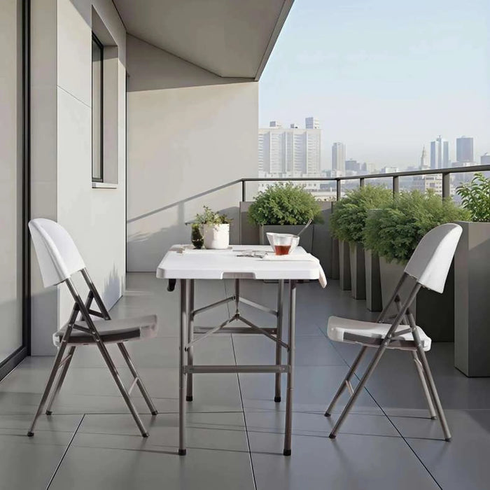 Newskai Outdoor Lasting 4 Foot Folding In Half Table - White