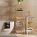 Newton 5-Tier Bamboo Bath Shelf 140Cm - White Pan Home