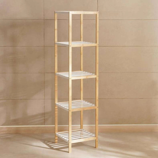 Newton 5-Tier Bamboo Bath Shelf 140Cm - White Pan Home