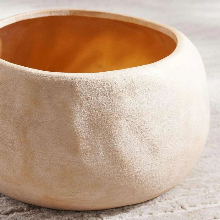 Nico Stoneware Planter With Gold Finish 27X27X16.5Cm - Beige Pan Home