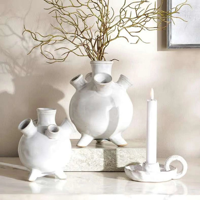 Nigel Ceramic Coral Decor Vase 12.5X12.5X18Cm - Grey