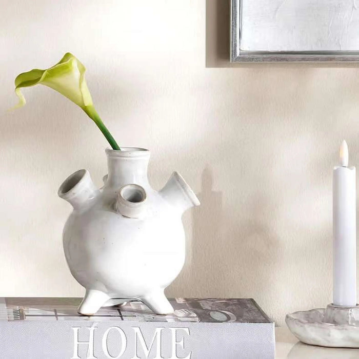 Nigel Ceramic Coral Decor Vase 12X12X13.5Cm - Grey