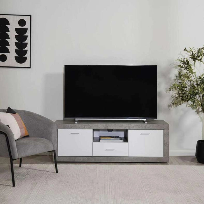 Nigol Tv Unit Upto 55 Inch Melamine - Grey White