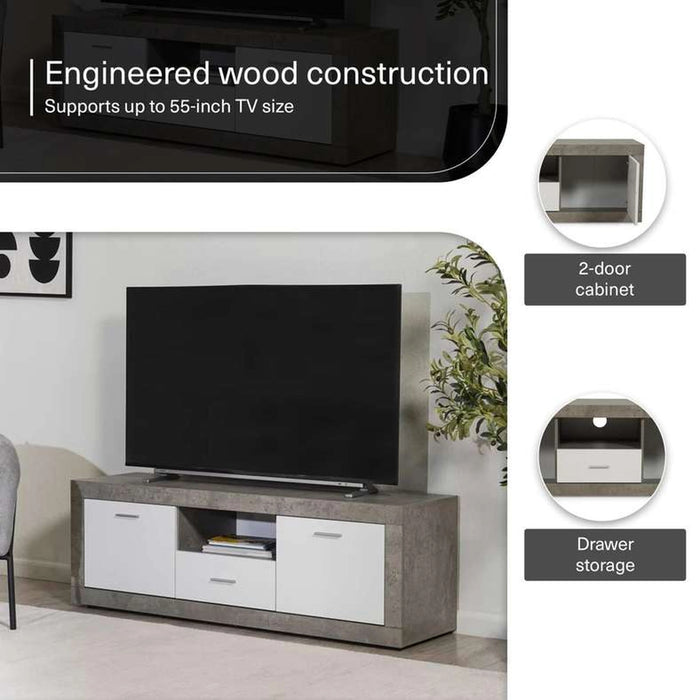 Nigol Tv Unit Upto 55 Inch Melamine - Grey White
