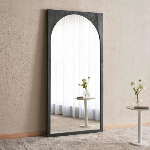 Nitia Standing Mirror Wood - Black Pan Home