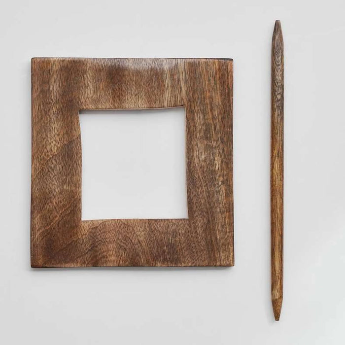 Noah Square Wooden Tie Back-17Cm- Natural