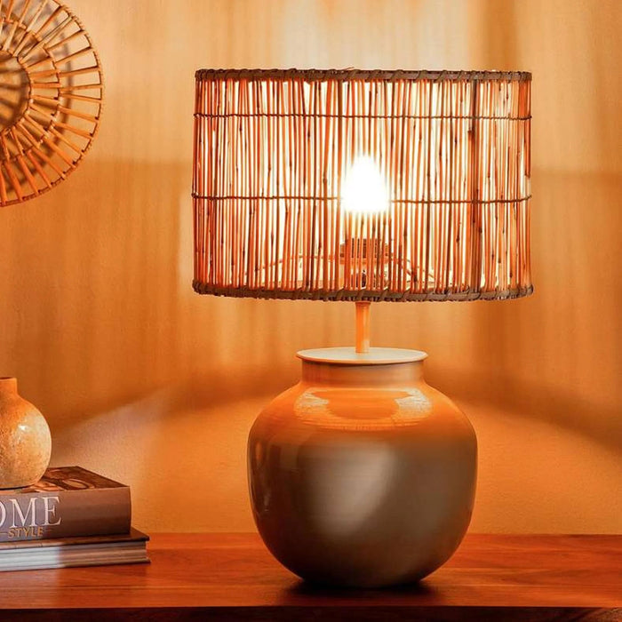 Norfolk E27 Rattan Table Lamp 31X31X46Cm - Natural