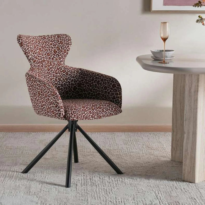 Norine Dining Chair Fabric - Brown & Black