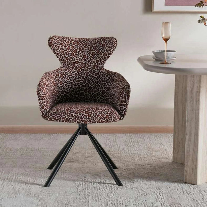 Norine Dining Chair Fabric - Brown & Black