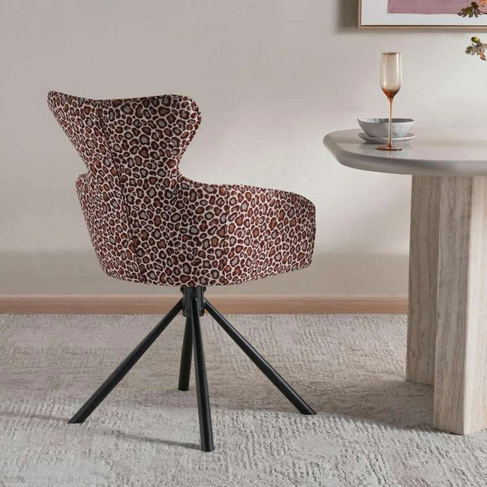 Norine Dining Chair Fabric - Brown & Black