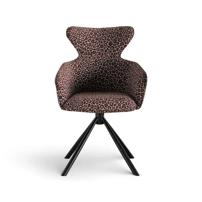 Norine Dining Chair Fabric - Brown & Black