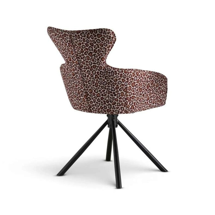 Norine Dining Chair Fabric - Brown & Black