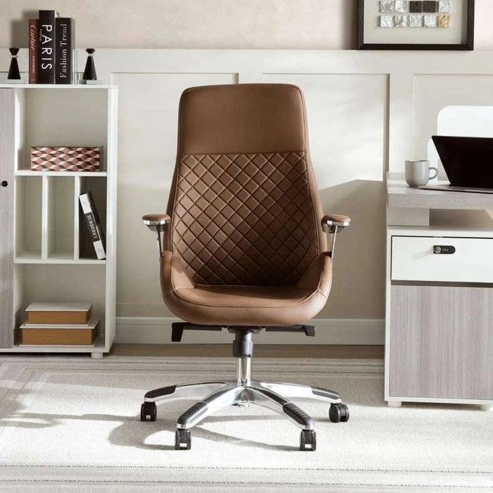 Norvin High Back Office Chair - Brown Pan Home