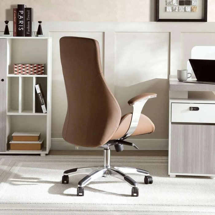 Norvin High Back Office Chair - Brown Pan Home