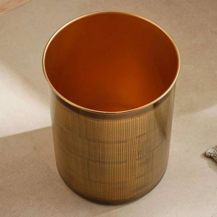 Norwell Metal Waste Bin 20X20X25Cm -Antique Gold Pan Home