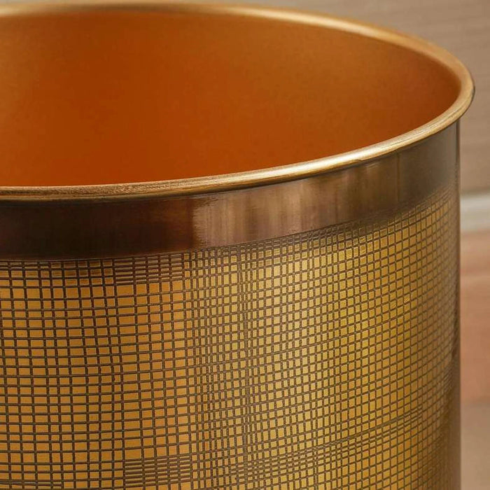 Norwell Metal Waste Bin 20X20X25Cm -Antique Gold Pan Home