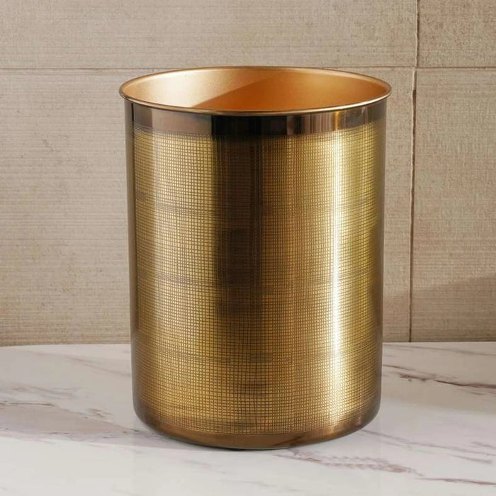 Norwell Metal Waste Bin 20X20X25Cm -Antique Gold Pan Home
