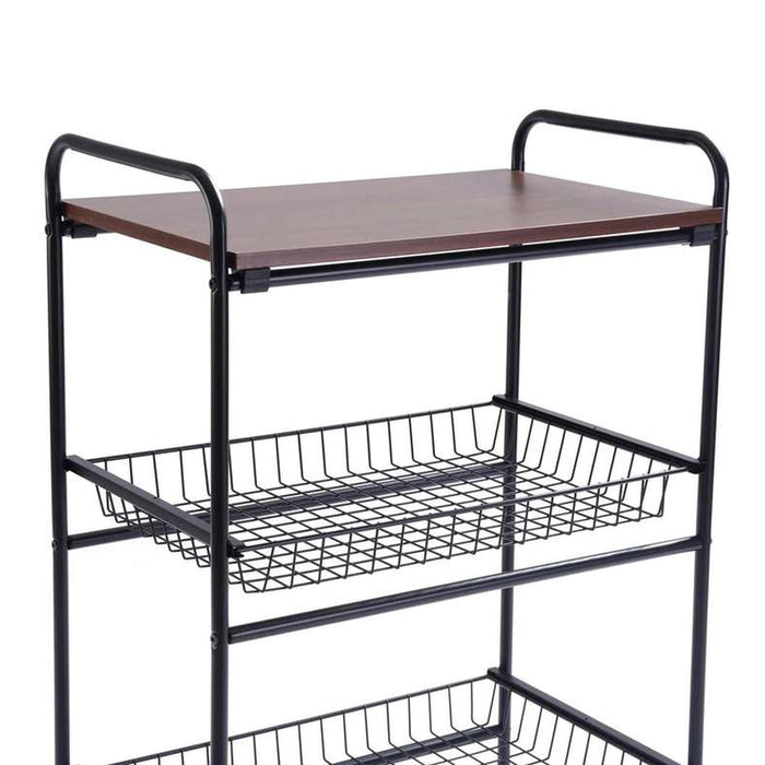 Notica 3-Tier Kitchen Trolley With Board - Black Pan Home