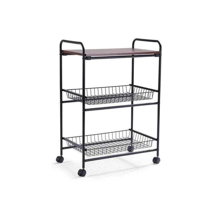 Notica 3-Tier Kitchen Trolley With Board - Black Pan Home