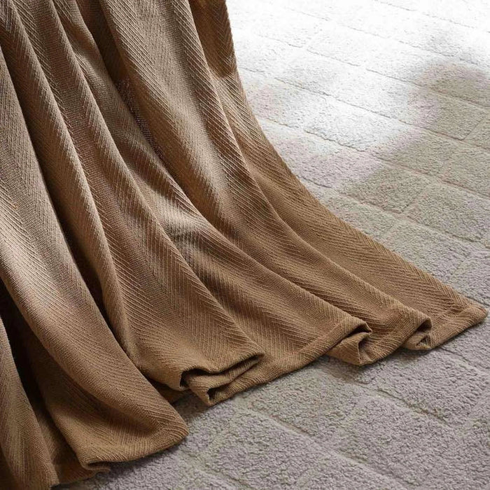 Nova Herringbone Cotton Blanket-150X200- Beige Pan Home