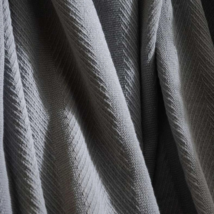 Nova Herringbone Cotton Blanket-150X200- Grey Pan Home