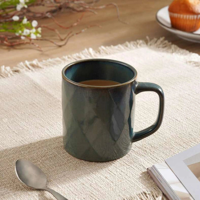 Novato Reactive Glaze Stoneware Mug 340Ml -Blue Pan Home
