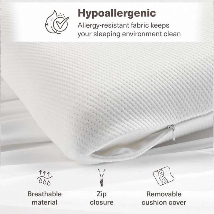 Novera Memory Foam Pillow 40X60X12Cm - White Pan Home