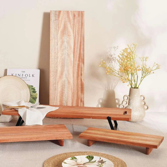 Novus Footed Wooden Serving Board 42X20X5Cm -Natural Pan Home