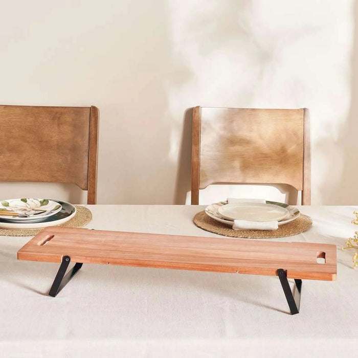 Novus Wooden Serving Board W/Foldable Leg 67X20X10Cm - Natural Pan Home