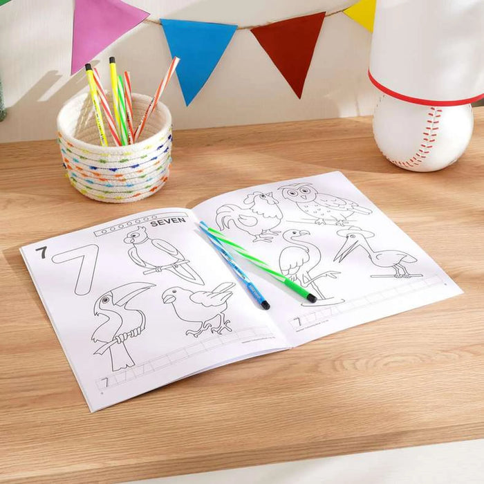 Numbers 16 Page Coloring Book -Multi