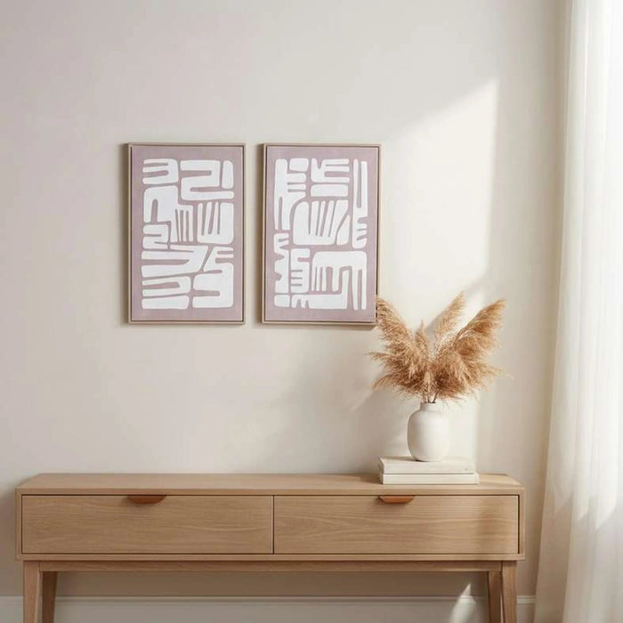 Nuvra 2-Piece Printed Canvas Wall Art 40X60Cm - Beige Pan Home