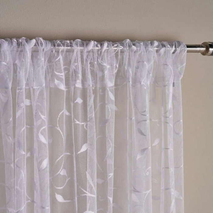 Nysha Lace 2 Piece Curtain Set 150X240Cm - White Pan Home