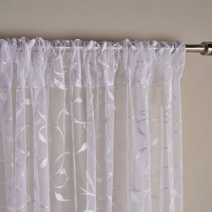 Nysha Lace 2 Piece Curtain Set 150X300Cm - White Pan Home