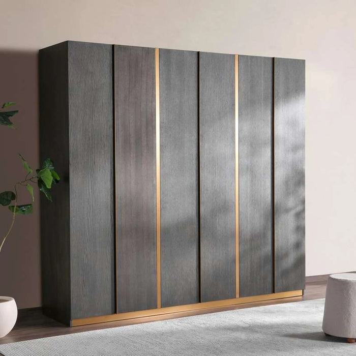 Oakland 6 Door Wardrobe - Brown